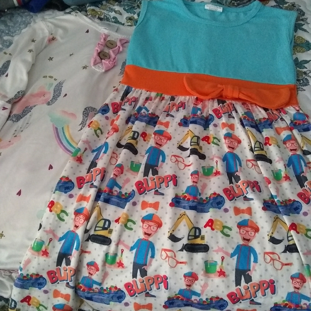Blippi summer 👗 with bonus nightgown (3T)